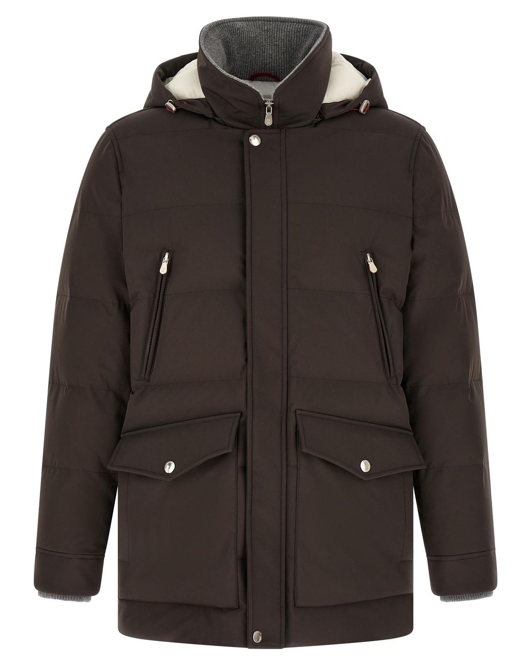 Brunello Cucinelli Black Polyamide Parka Clothing for men
