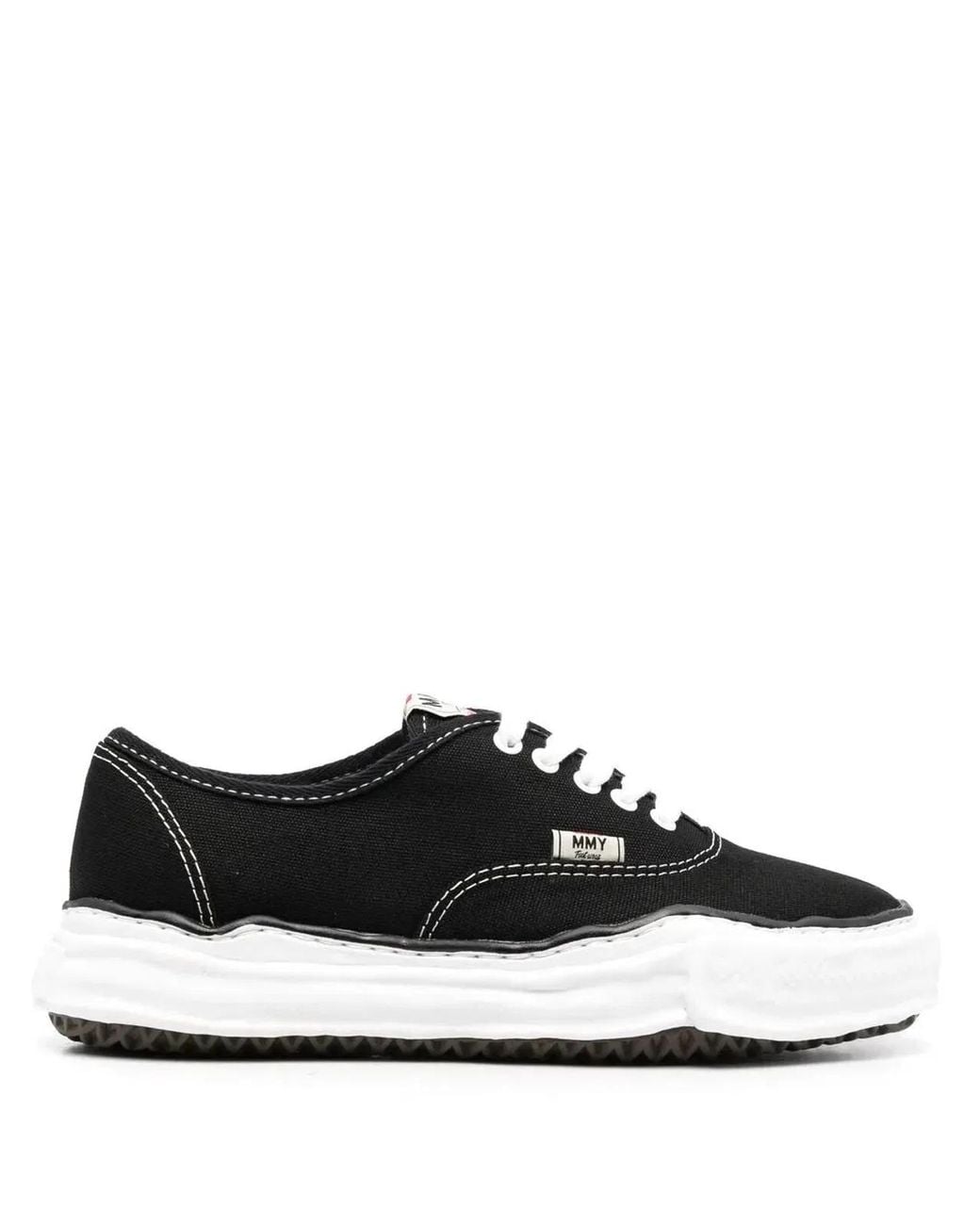 Maison Mihara Yasuhiro Black "Baker" Original Sole Canvas Low Top Sneakers