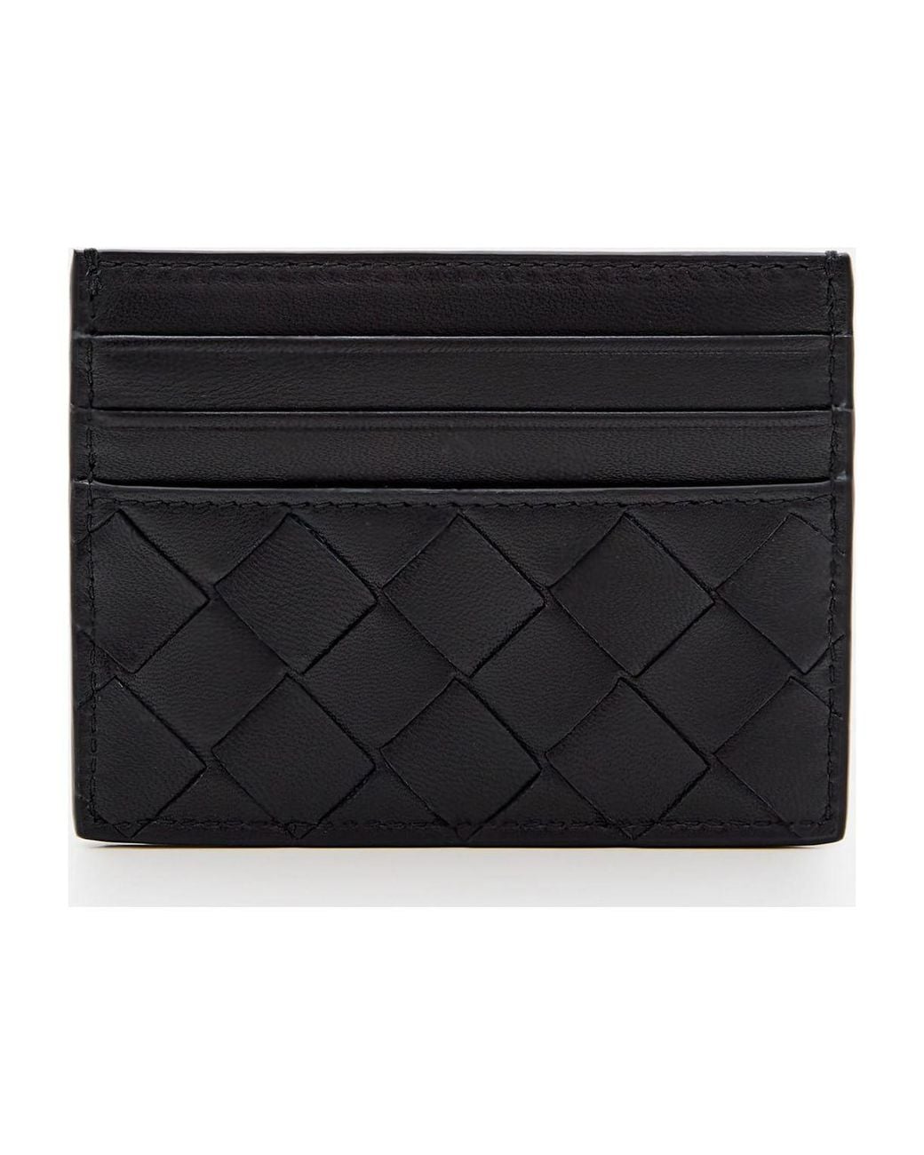 Bottega Veneta Black Leather Intrecciato Card Case