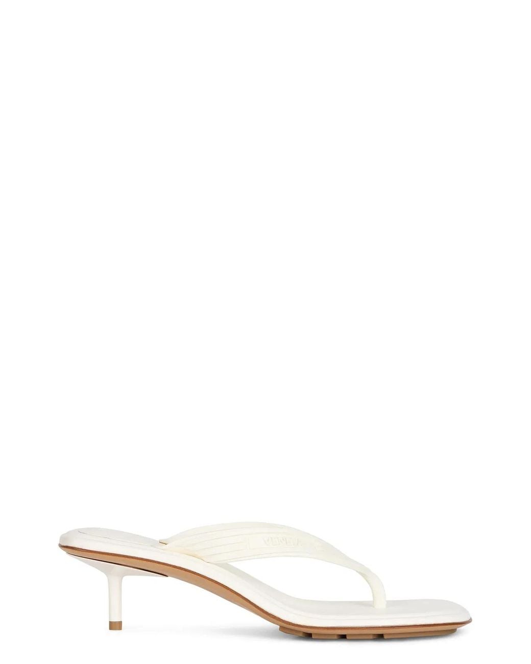 Bottega Veneta White Flip-Flops With Heel Sampieri