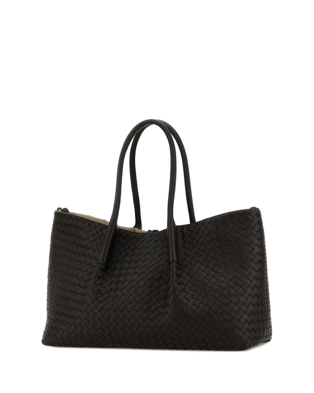 Bottega Veneta Black Leather Pinacoteca Shopping Bag