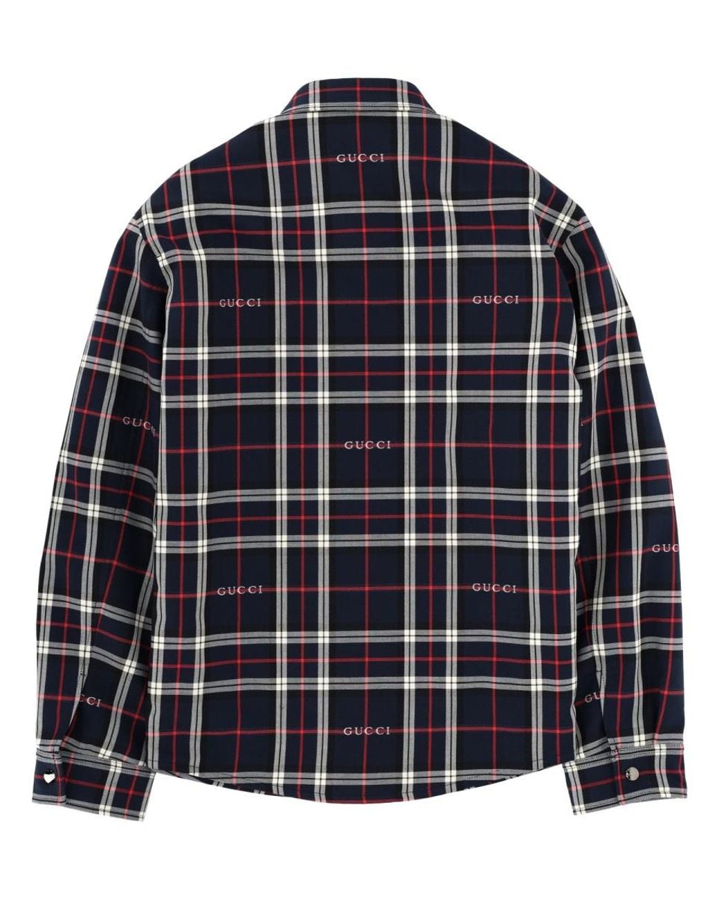 Gucci Blue Overshirt With Logo Cotton Jacket for men