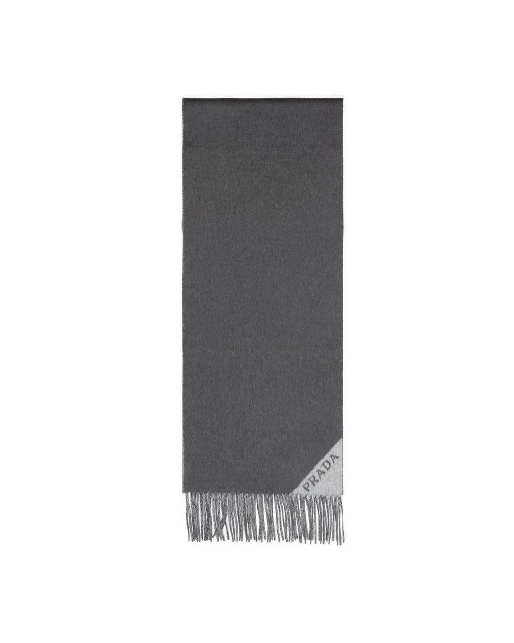 Prada Gray Charcoal Cashmere Scarf for men