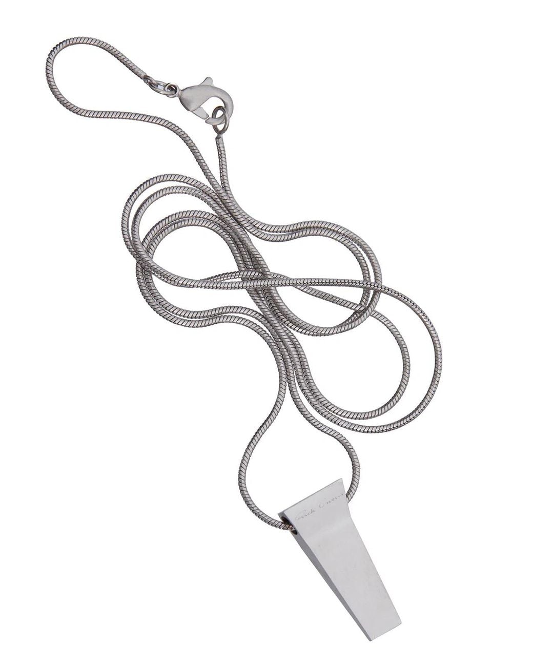 Rick Owens Metallic Mini Trunk Charm Necklace for men