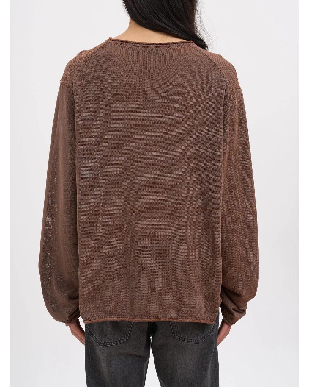 Our Legacy Brown Rigid Popover Sweater Iridescent Copper Tech Cotton for men