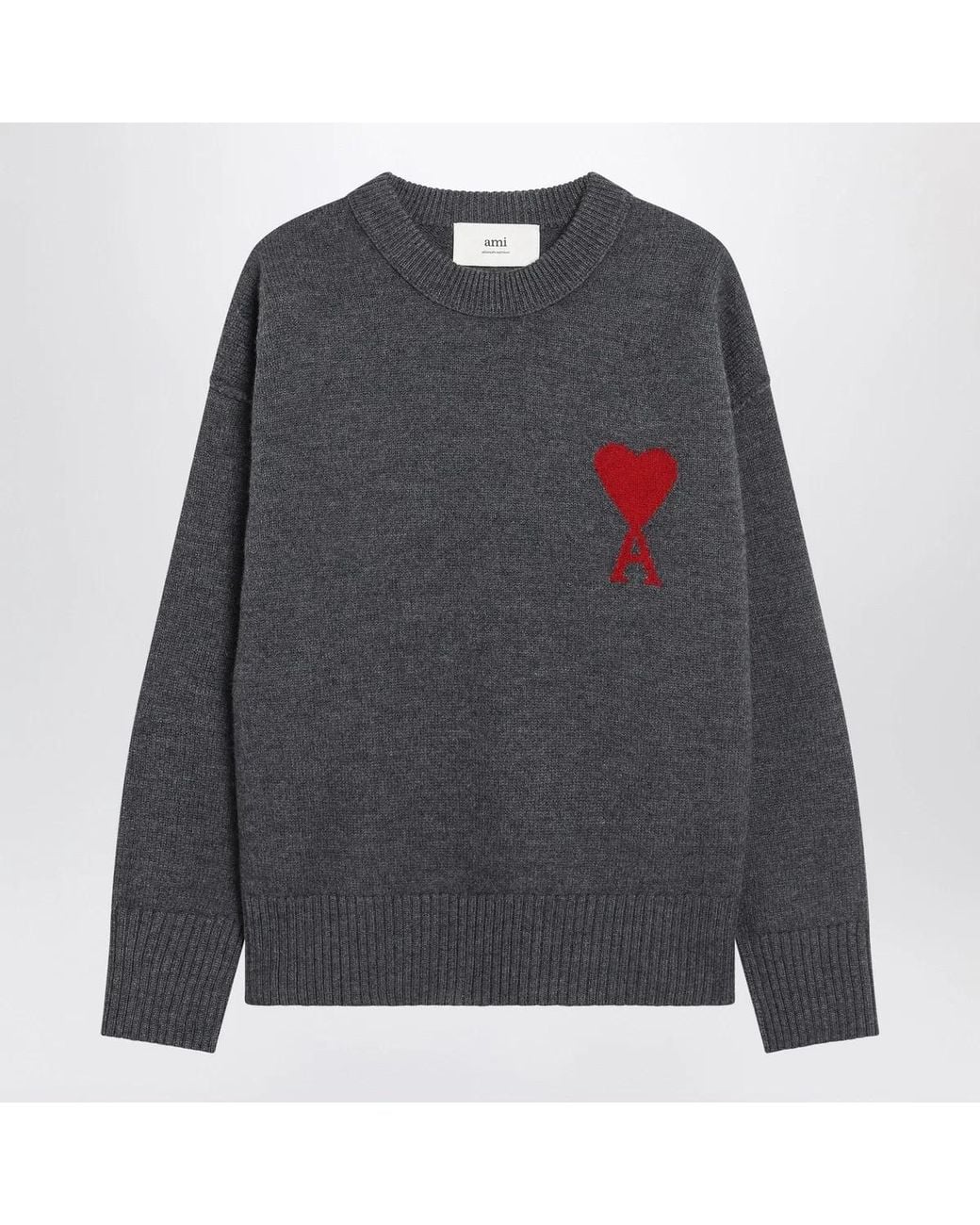 AMI Gray Ami De Coeur Sweater