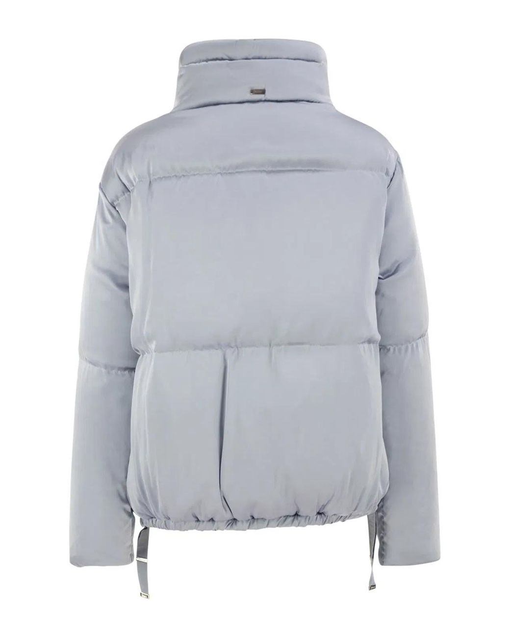 Herno Gray High-Neck Down Jacket With Drawstring Collar