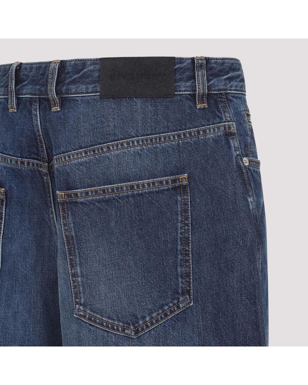 Givenchy Blue Cotton Tapered Twisted Seam for men