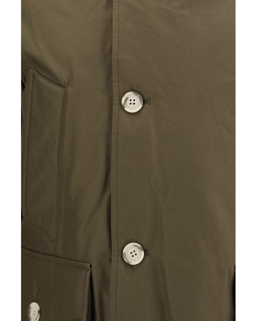 Woolrich Green Arctic Ramar Cloth Parka With Removable Fur for men