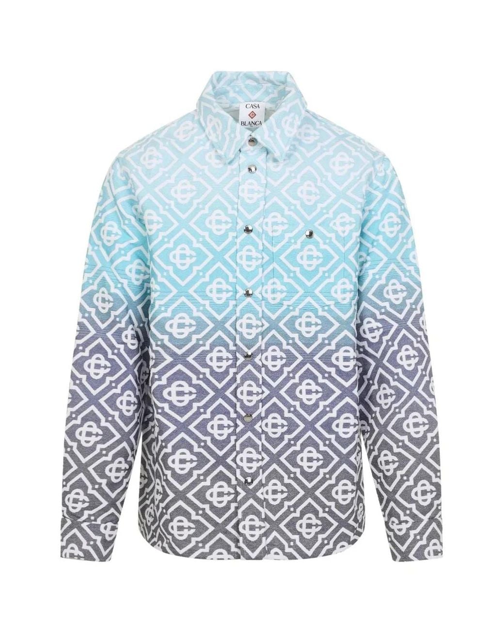 Casablanca Blue Shirt Ls Boucle Jacquard for men
