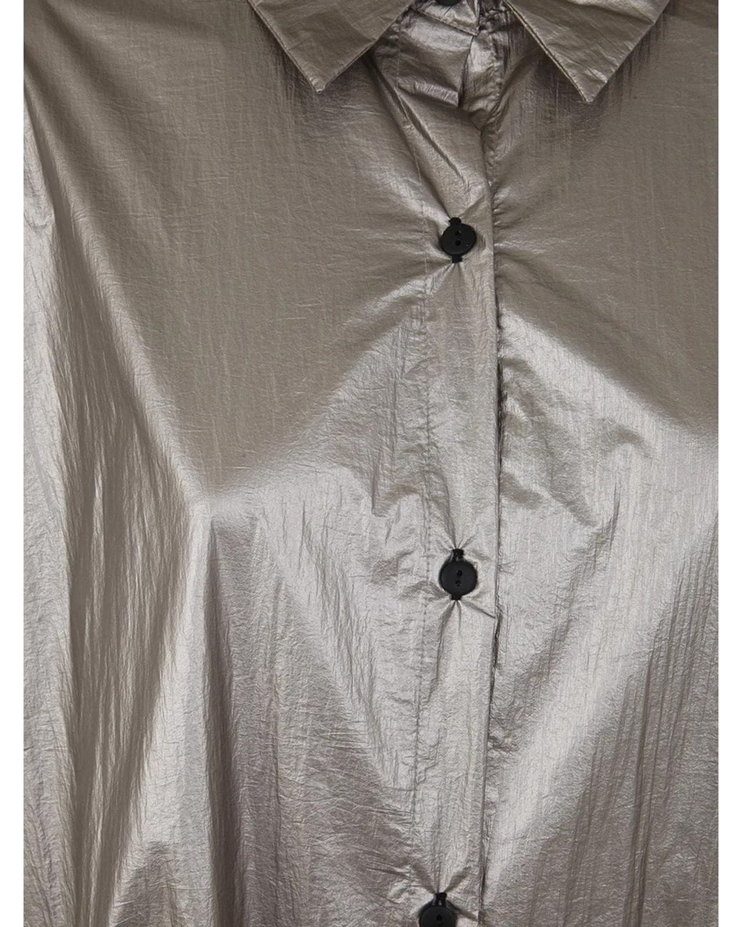 Maria Calderara Gray Wrap Choc Parachute Shirt