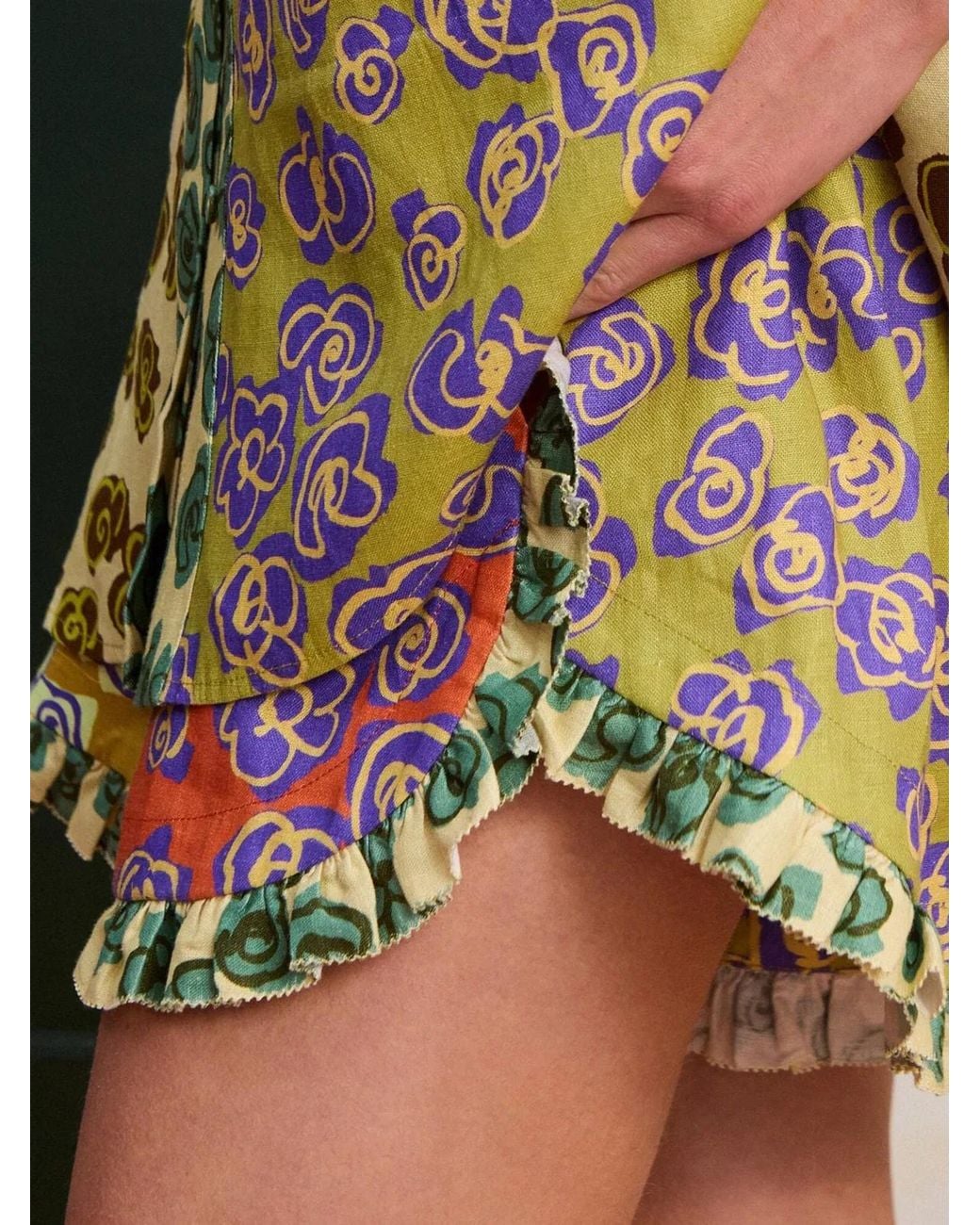 ALÉMAIS Red Patty Spliced Shorts