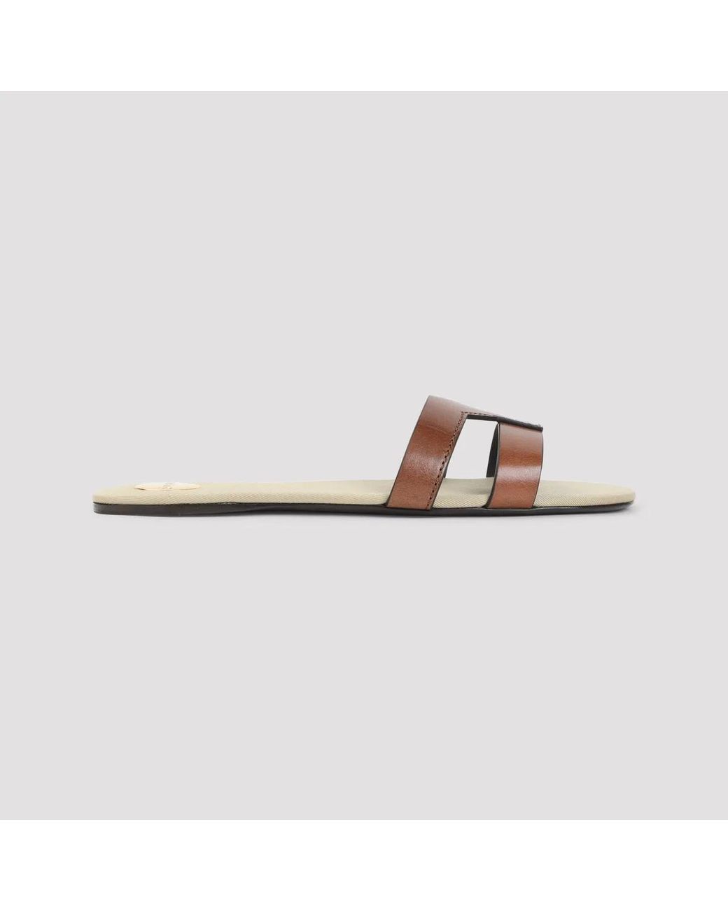 Saint Laurent Brown Bruciato Mabrouka Sandals