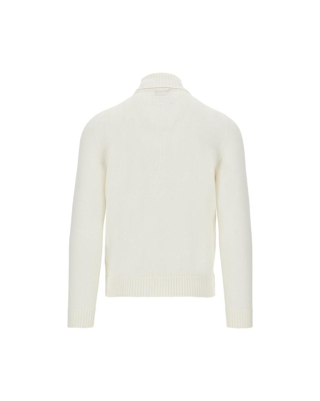 Drumohr White Merino Wool Knitted Turtleneck for men