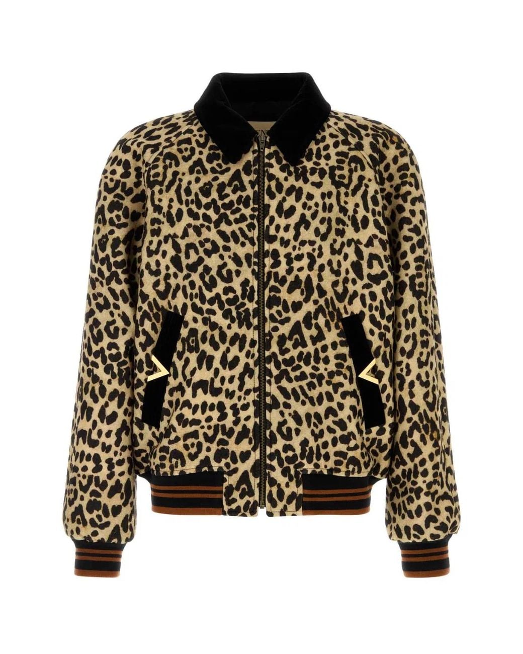 Valentino Garavani Black Printed Wool Bomber Jacket for men