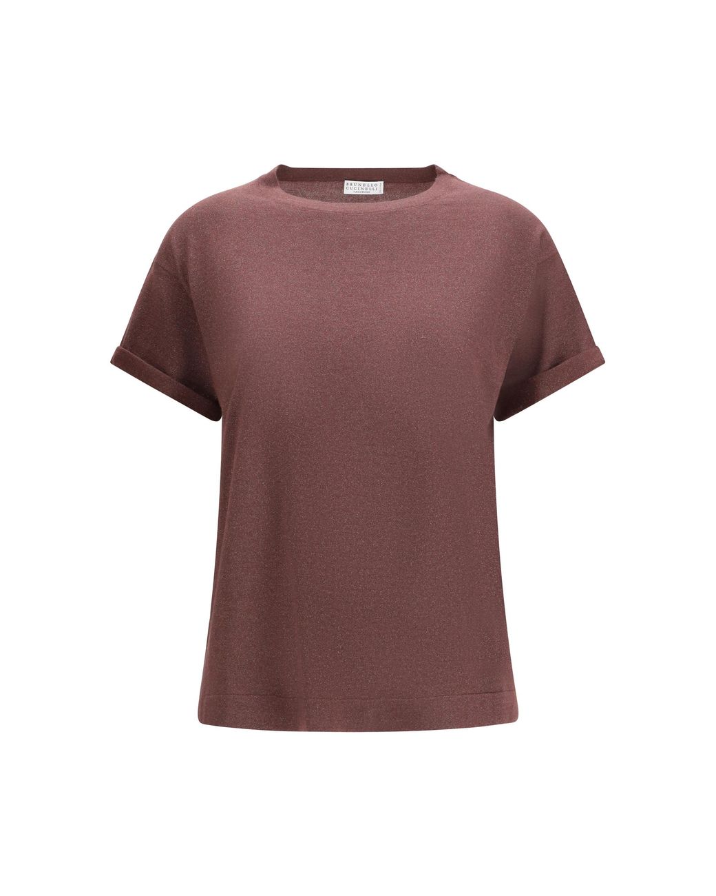 Brunello Cucinelli Purple Cashmere Glitter T-Shirt