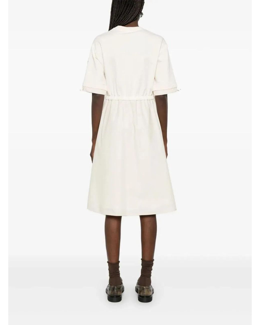Moncler White Cotton Dress
