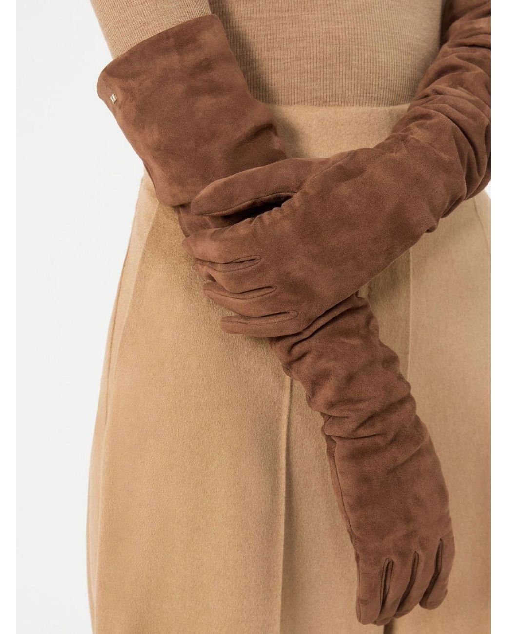 Max Mara Brown Mxaazzurro Gloves