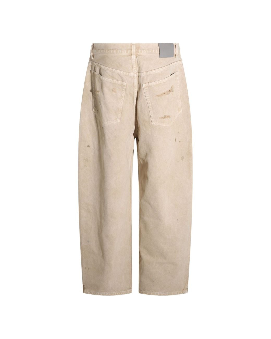 Balenciaga Natural Distressed-Effect Wide-Leg Jeans for men