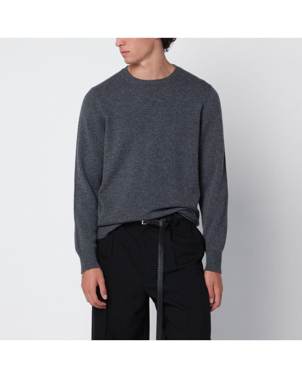 Drumohr Gray Crewneck Sweater for men