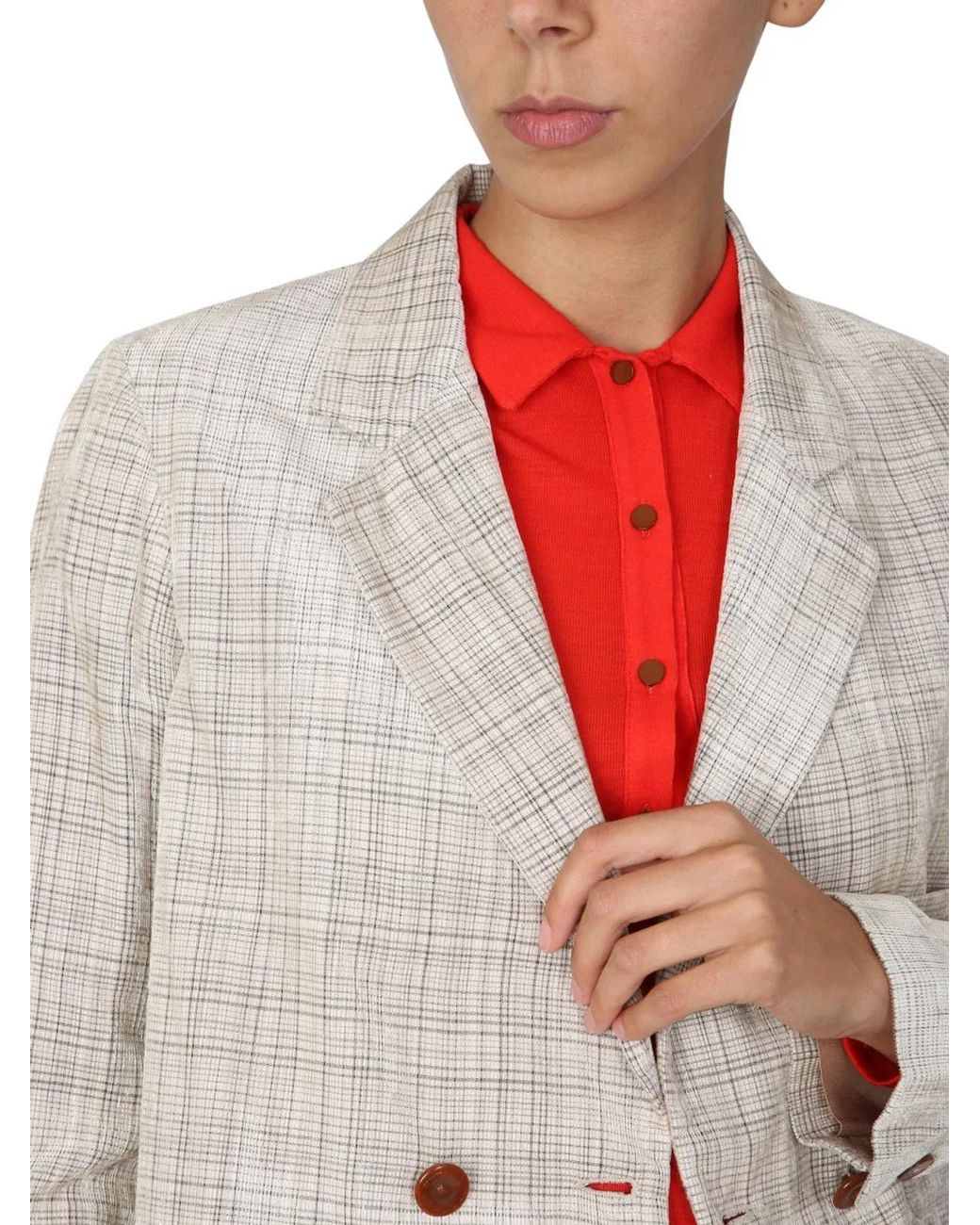 Alysi White Double-Breasted Blazer