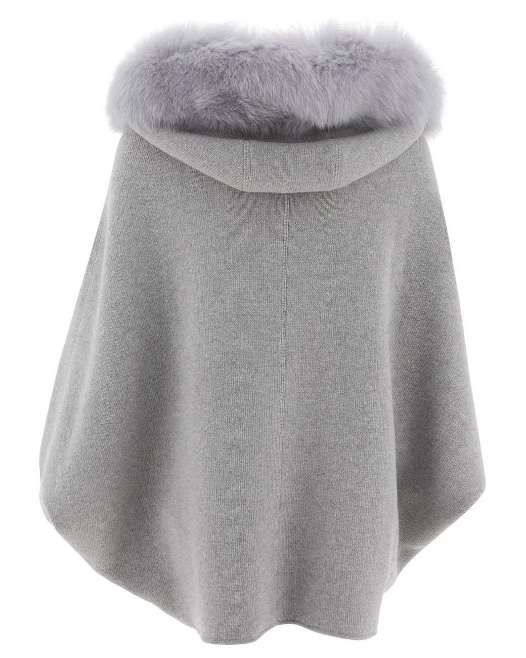 Giovi Gray Wool And Cashmere Poncho