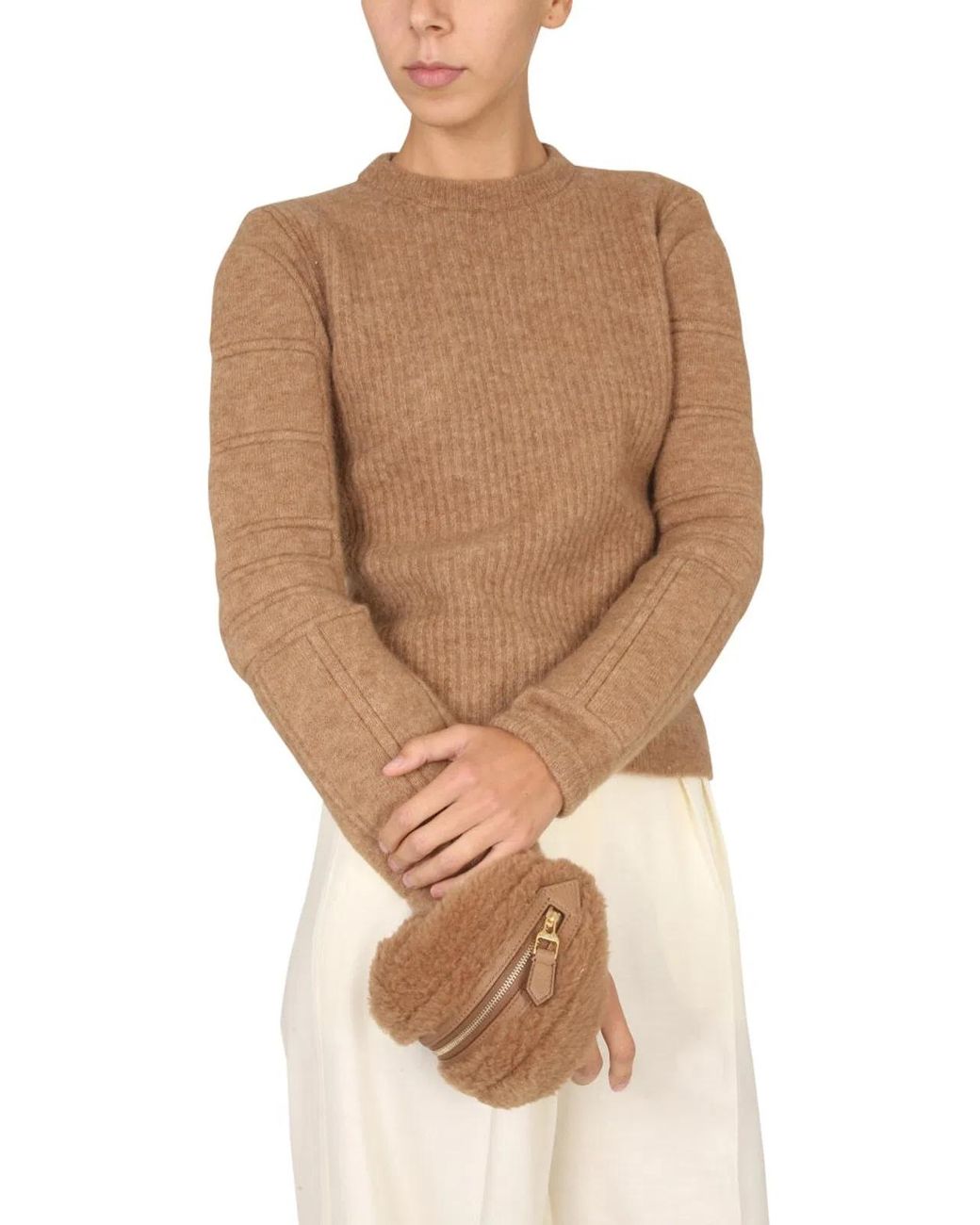 Max Mara Multicolor Mohair Yarn Sweater With Embroidery