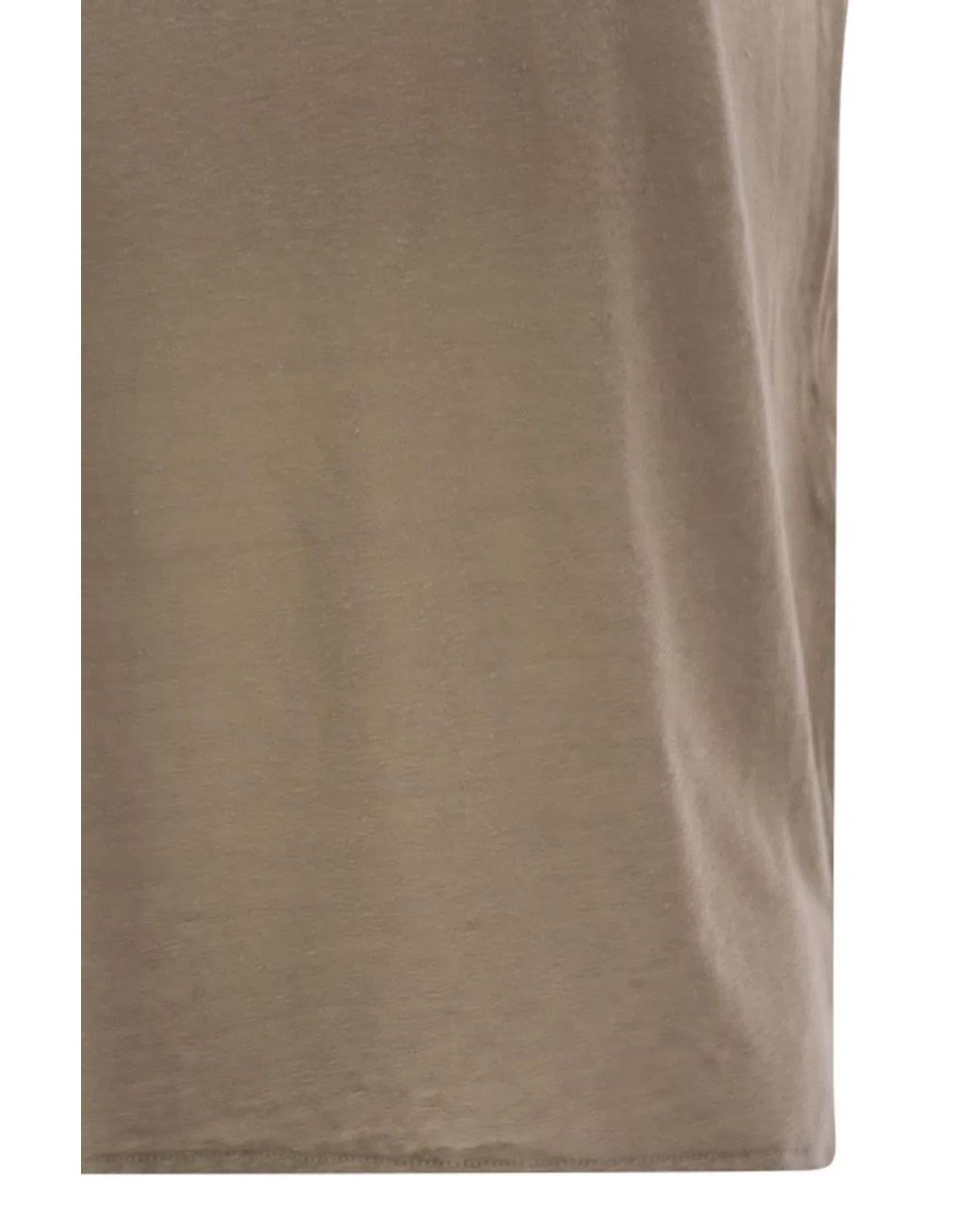 Majestic Natural Linen Crew-Neck T-Shirt