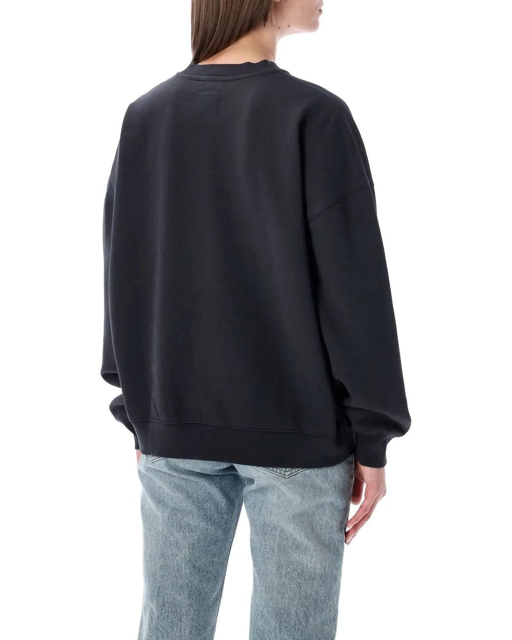 Anine Bing Black Miles Collegiate Sweatshirt Washed