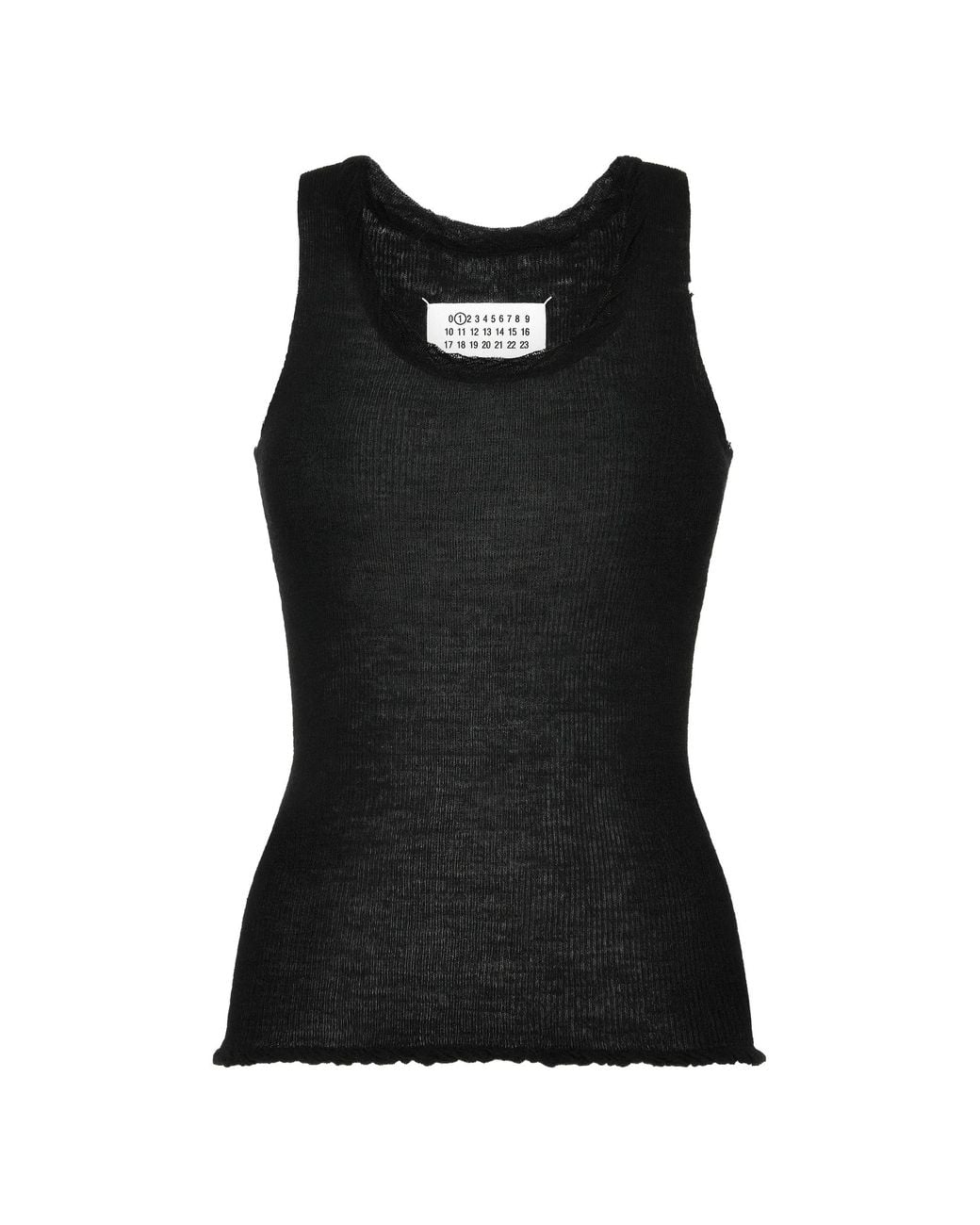 Maison Margiela Black Woven Knit Tank Top
