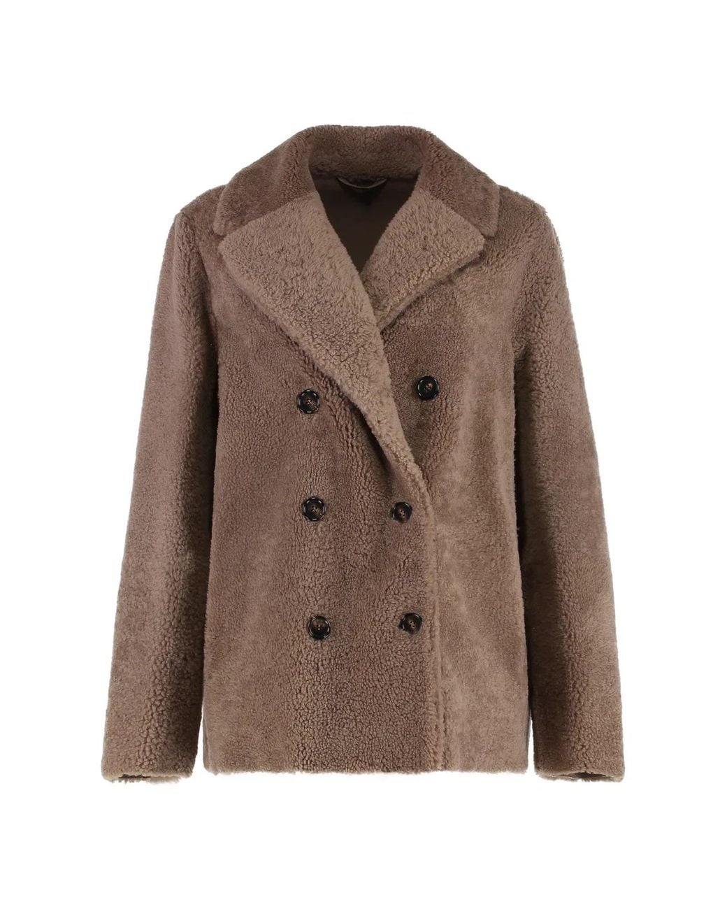 Max Mara Brown S Max Mara Futura Double-Breasted Peacoat