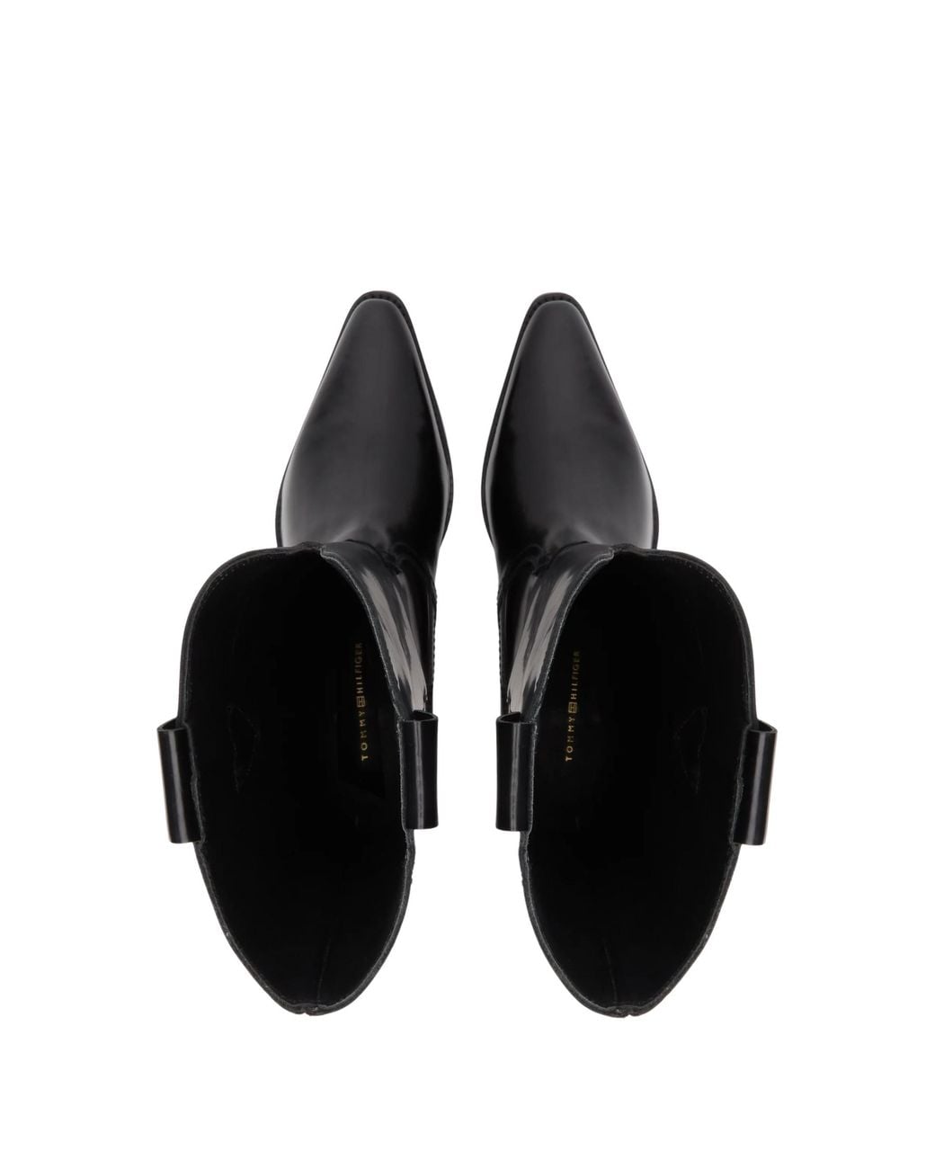 Tommy Hilfiger Black Th Monogram Leather Cowboy Boots