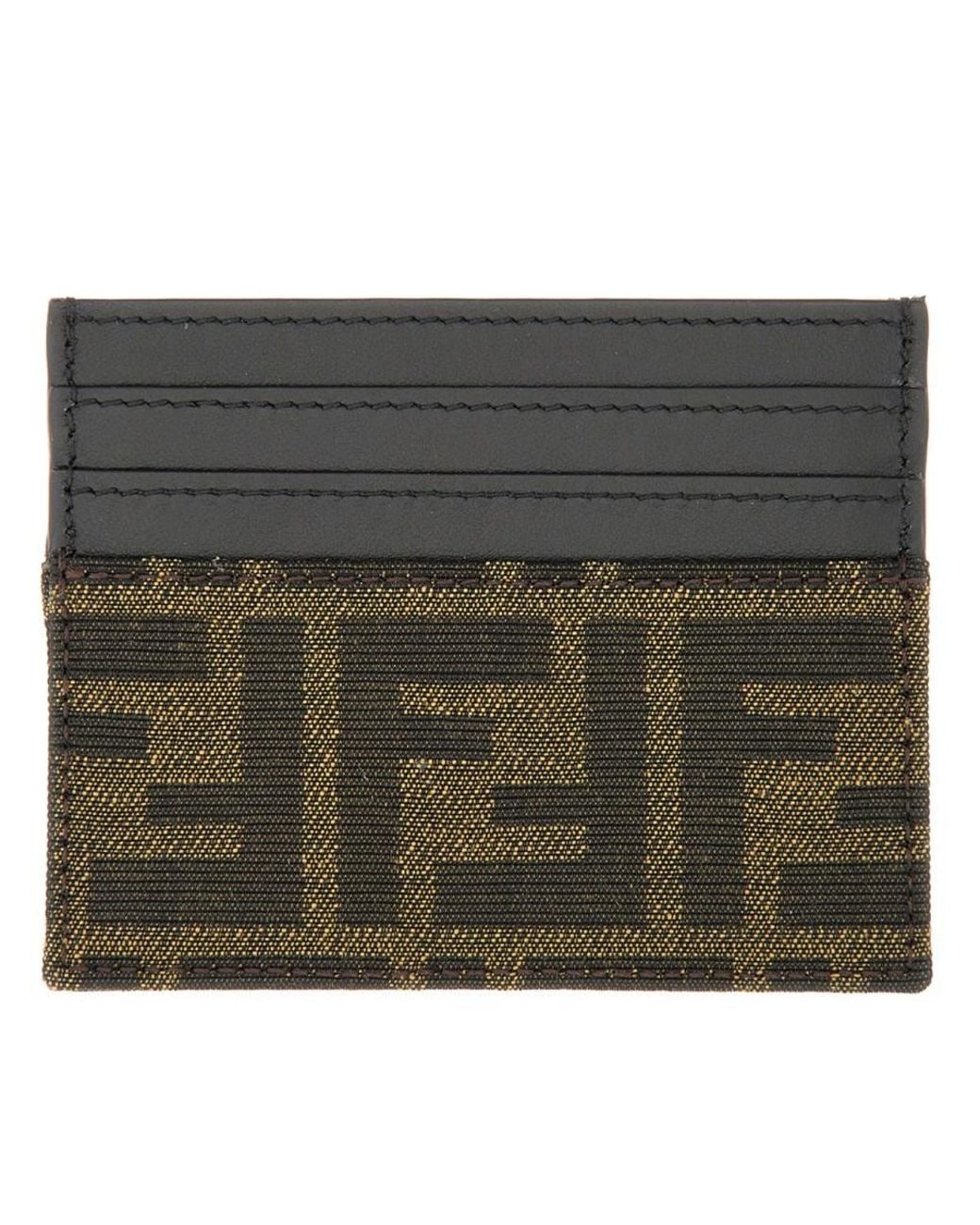 Fendi Black Leather Card Holder for men