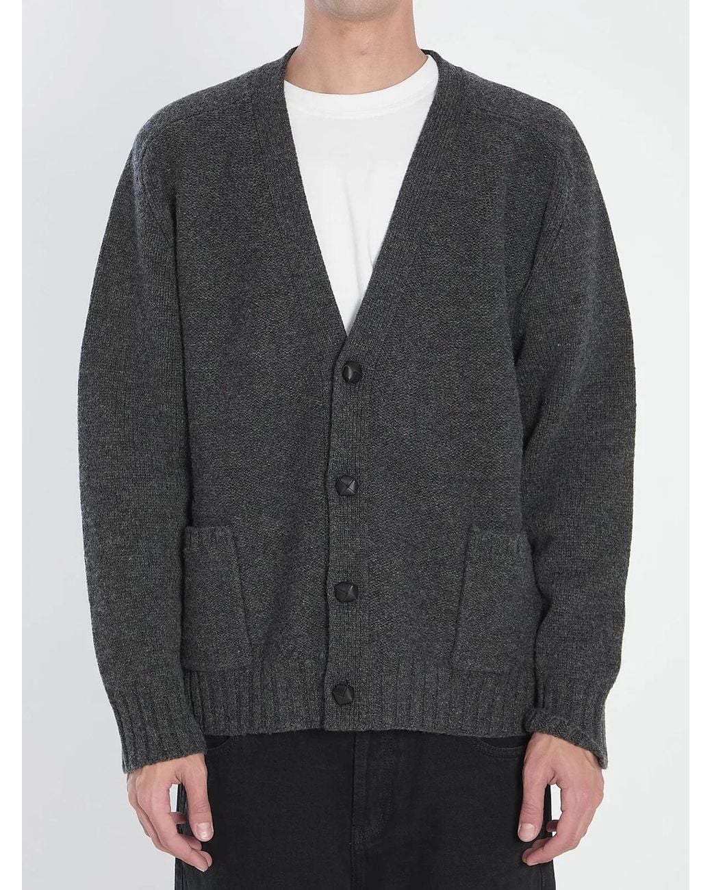 Bottega Veneta Gray Wool Cardigan for men