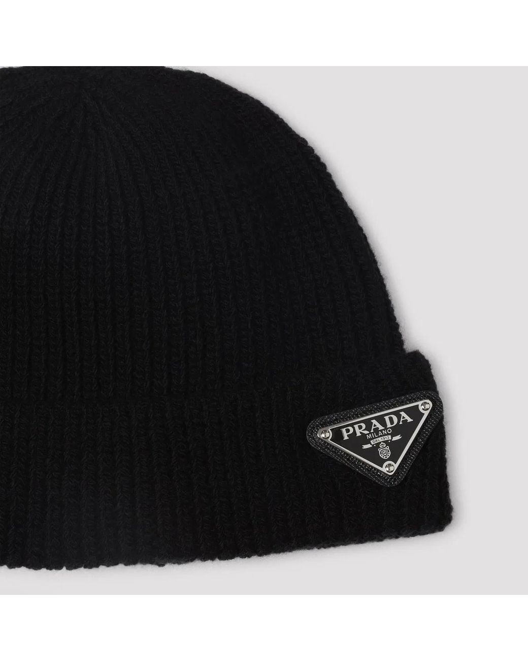 Prada Black Cashmere Hat for men