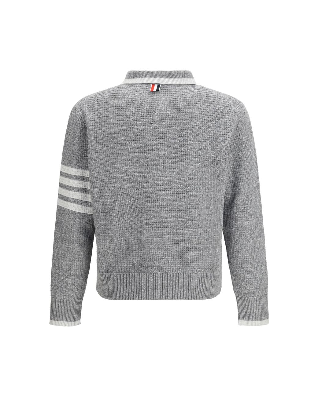 Thom Browne Gray Knitted Polo Shirt for men