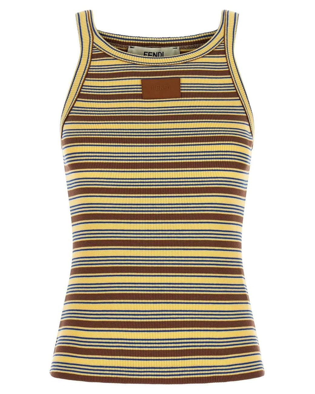 Fendi Yellow Striped Top