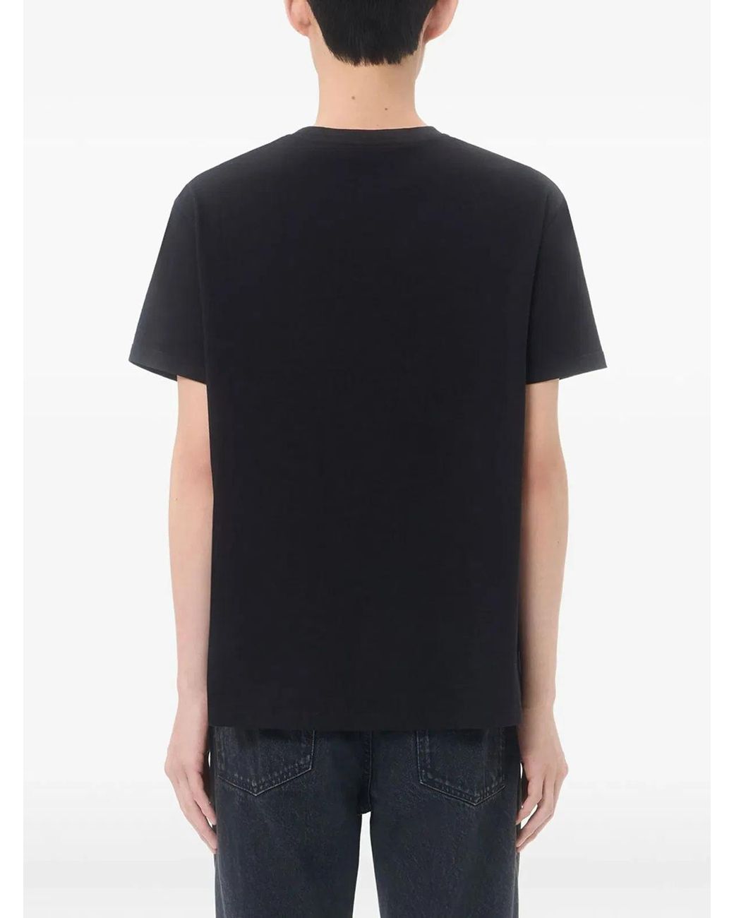 Valentino Garavani Black Cotton T-Shirt With Vlogo Embroidery for men