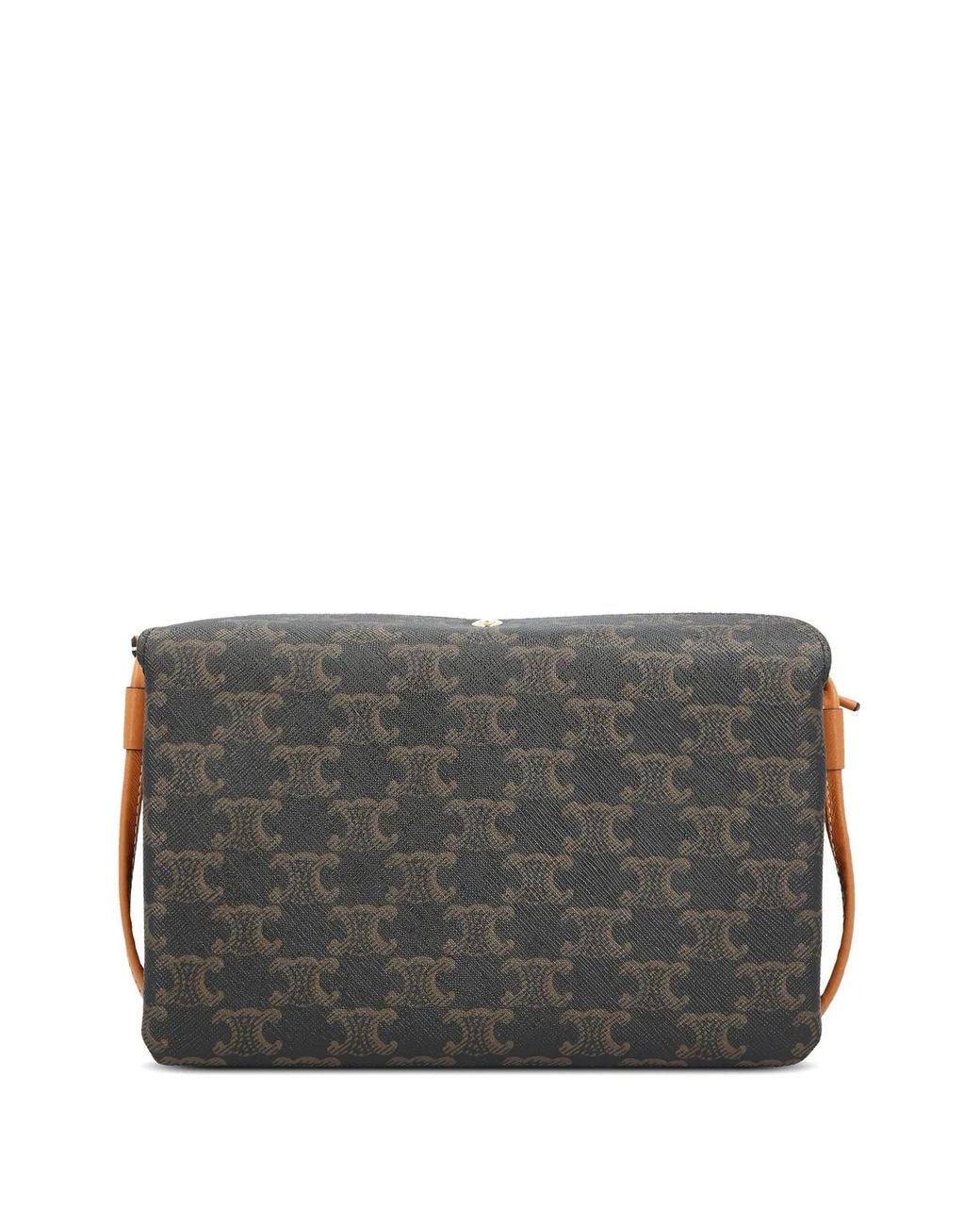 Céline Gray Trio Flap Triomphe Canvas Cross Body Bag