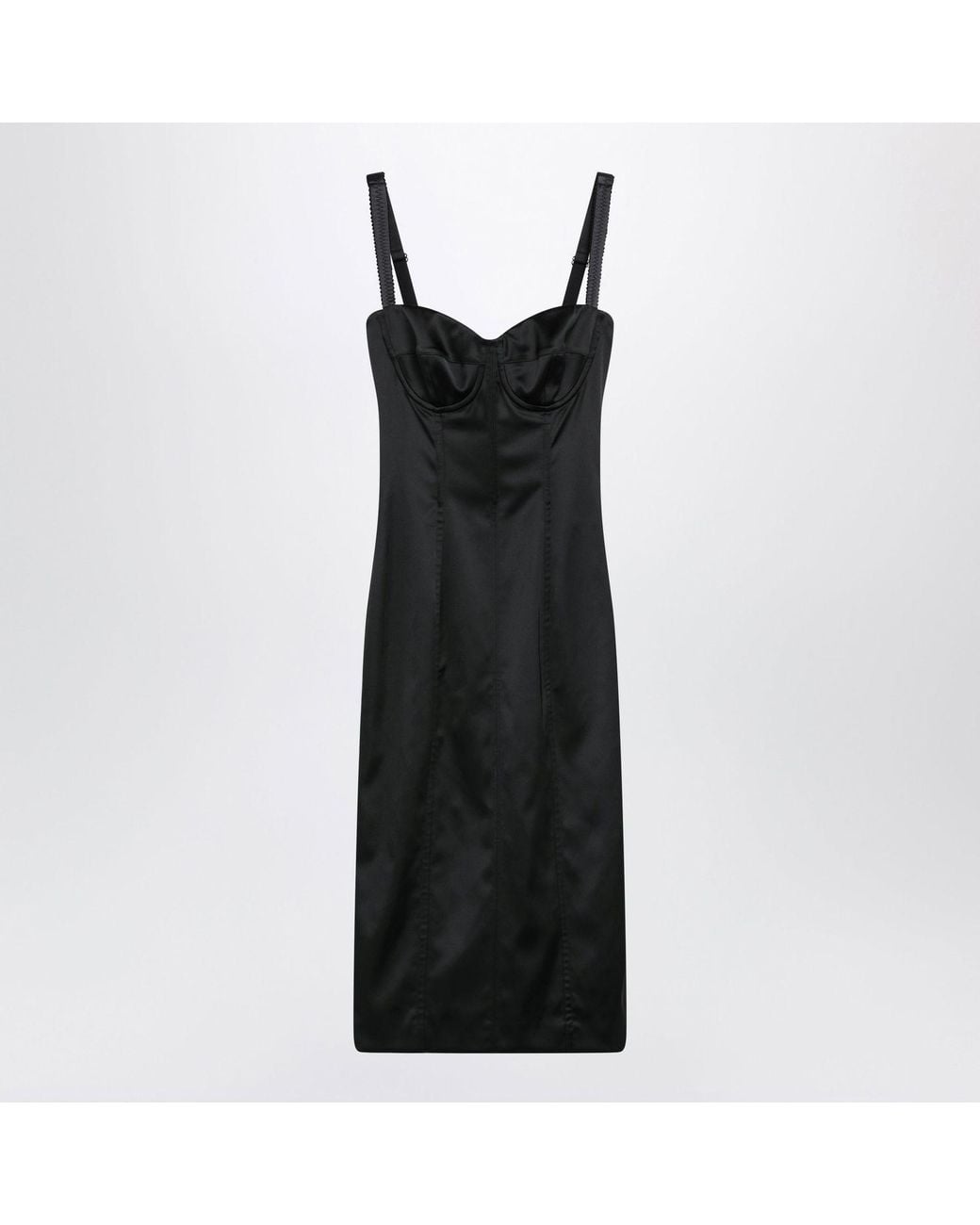 Dolce & Gabbana Black Dolce & Gabbana Satin Bustier Dress