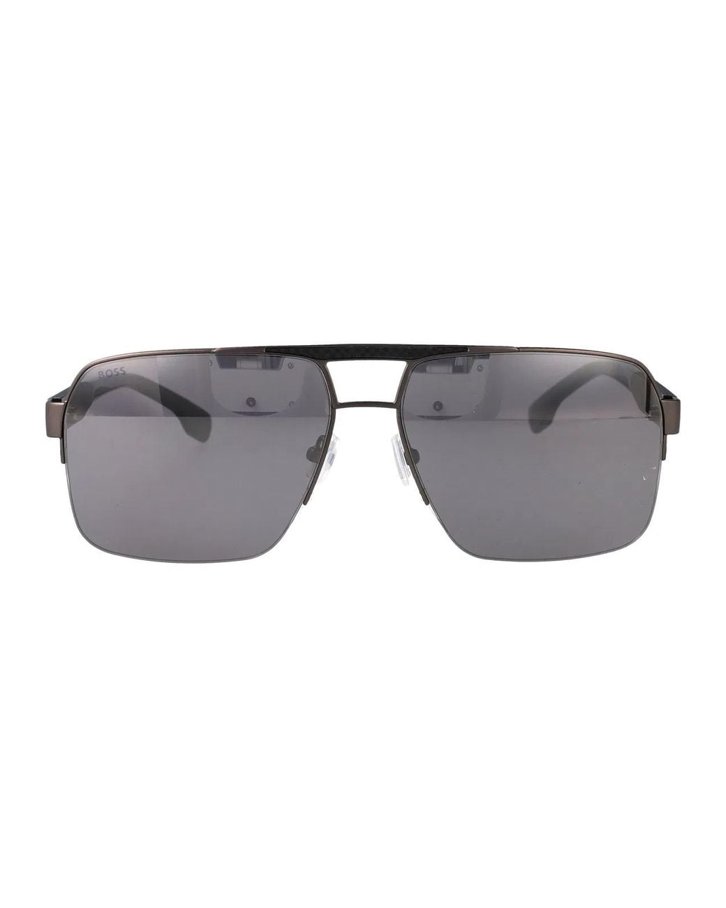 Boss Gray Stainless Steel Sunglasses for men