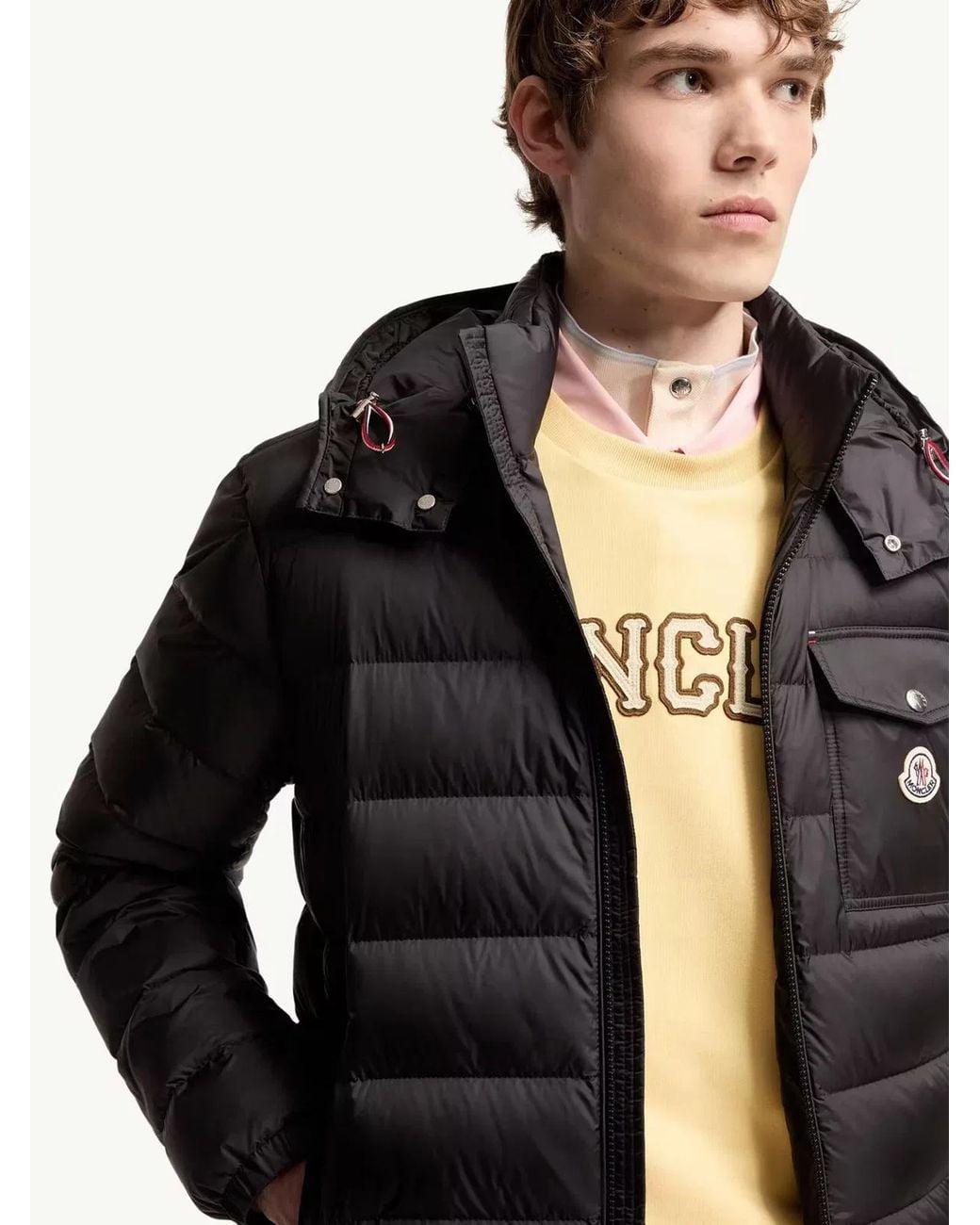 Moncler Black Verith Hooded Short Down Jacket for men