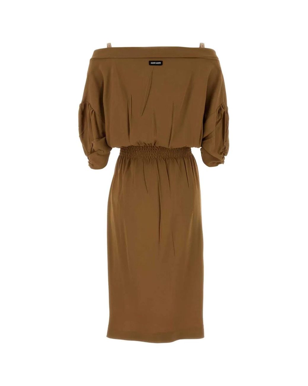 Miu Miu Natural Off-Shoulder Dress