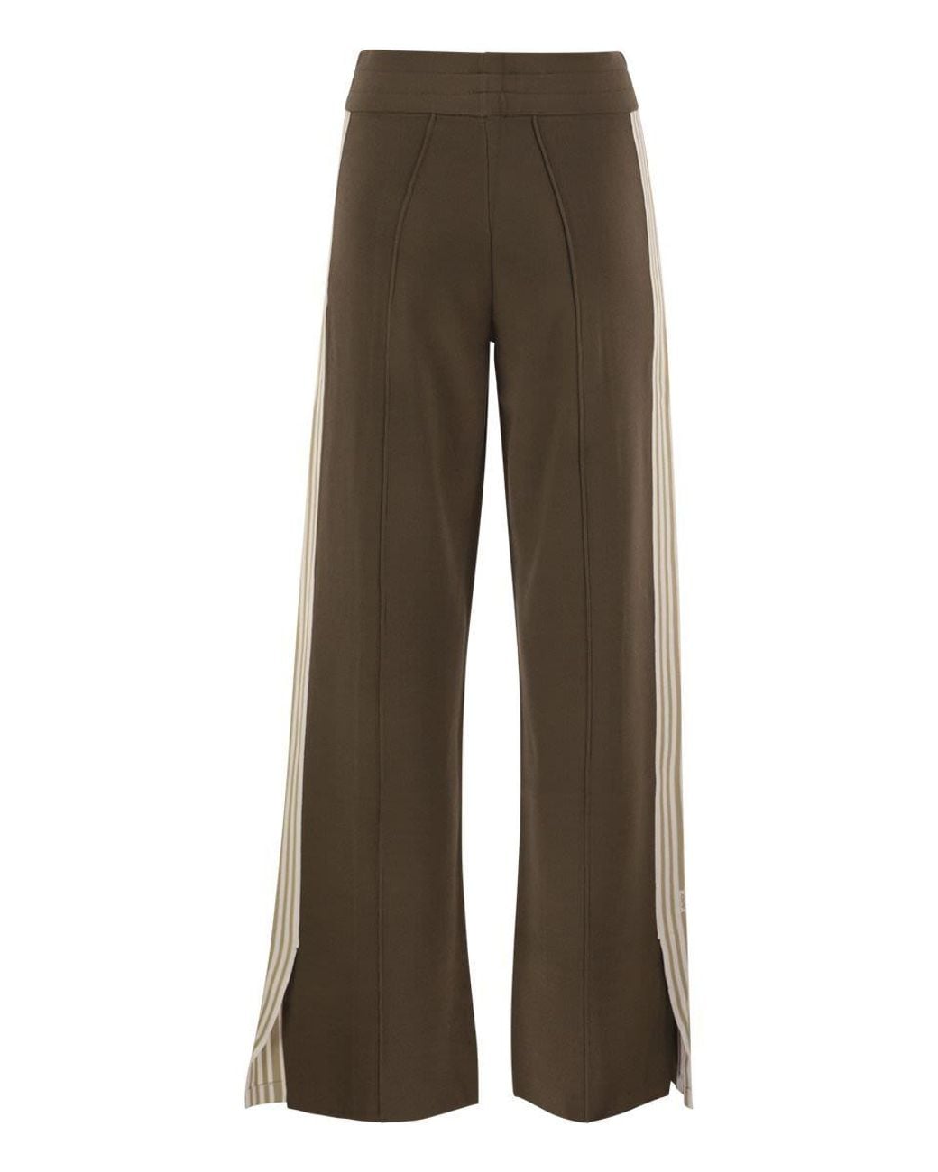Autry Brown Wide-Leg Track Trousers With Contrast Side Stripes