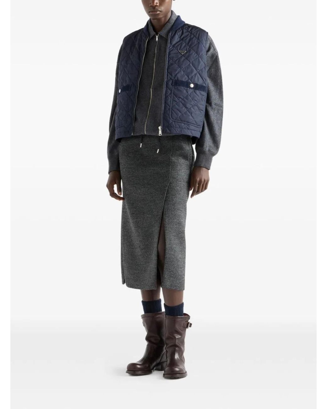 Prada Blue Recycled Polyamide Jacket