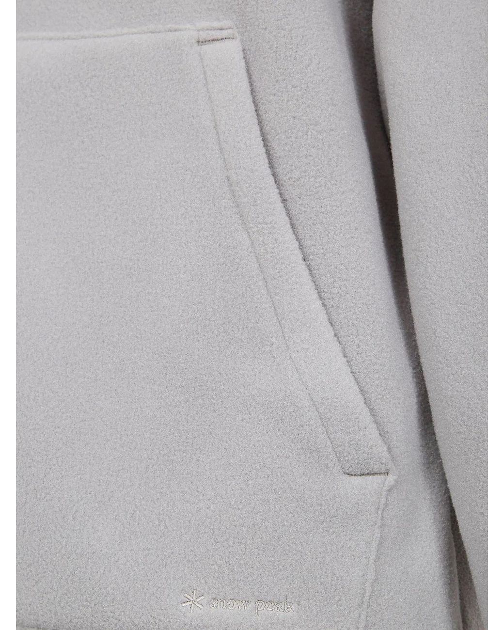 Snow Peak Gray "Water Repellent Fleece" Hoodie for men