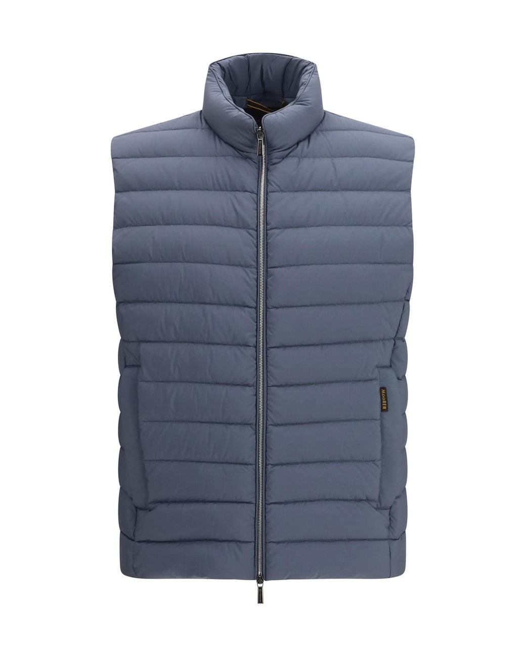 Moorer Blue Calaf-S3 Quilted Gilet With Boudin Padding Nylon; Polyurethane Down Jackets for men