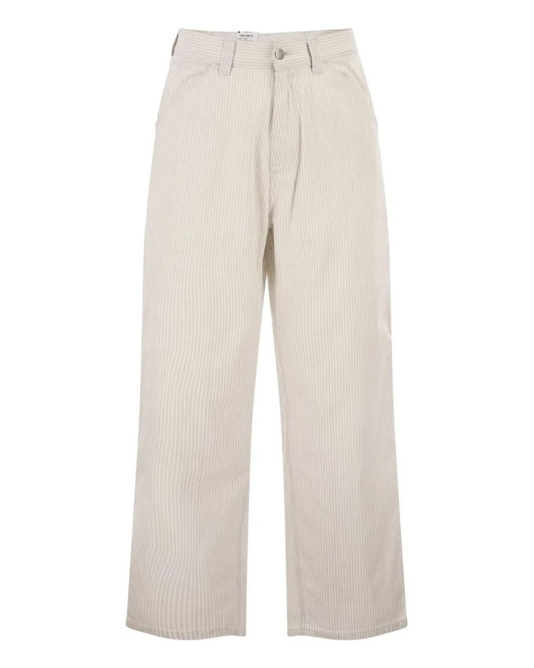 Carhartt White Striped Cotton Trousers