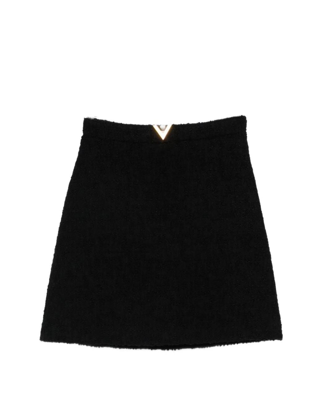 Valentino Black Vlogo Signature Wool Skirt