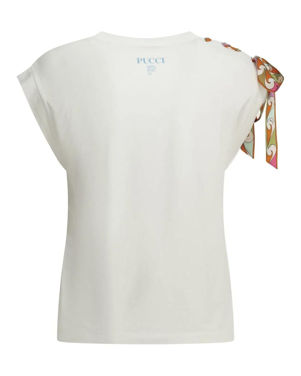 Emilio Pucci White Crew-Neck T-Shirt With Printed Detail